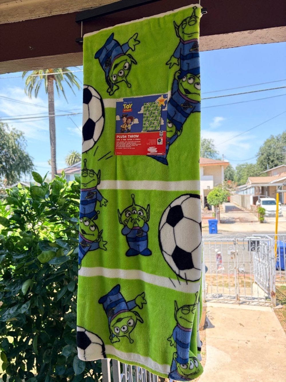 Toy Story Alien Soccer Plush Throw Blanket - Green